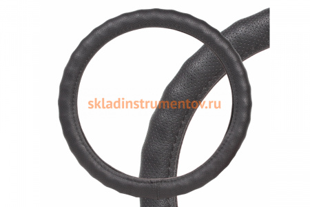 Ребристая оплетка на руль Airline перфорированная кожа, черная, 37-39 см М AWC-RS-13M