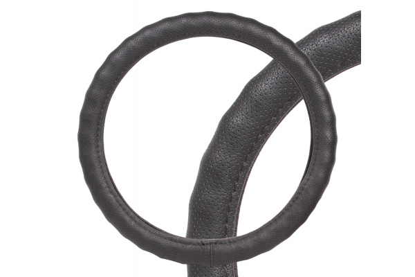 Ребристая оплетка на руль Airline перфорированная кожа, черная, 37-39 см М AWC-RS-13M