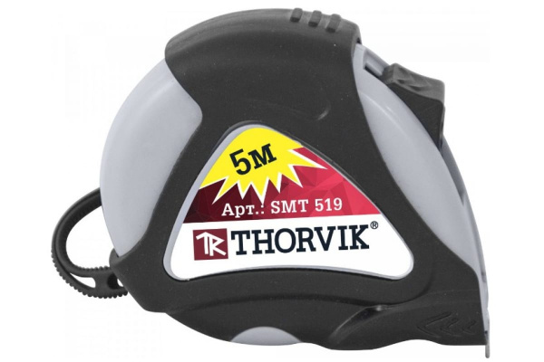 Рулетка в обрезиненном корпусе THORVIK SMT519 52389
