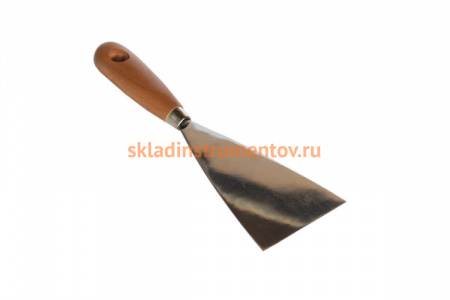 Шпатель SANTOOL МАСТЕР 100 мм нержавейка с деревянной ручкой 020604-100