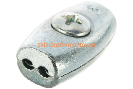 Зажим троса ЗУБР Бочонок 3мм, 2 шт, 304456-03 Зажим троса ЗУБР Бочонок 3мм, 2 шт, 304456-03