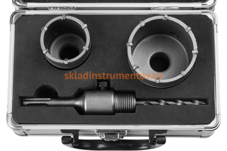 Набор коронок по бетону с оснасткой Мастер (50 мм; 68 мм; SDS-plus; кейс) ЗУБР 29211-H2