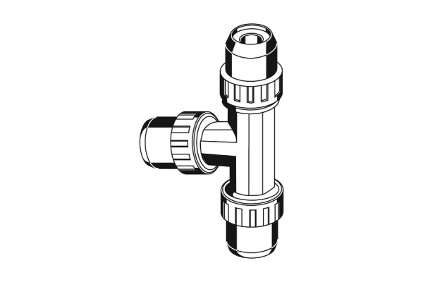 Тройник соединительный "ШиреФит" (20х20х20 мм) для трубопровода Зубр 51505-20