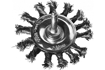 Щетка дисковая со шпилькой (75 мм; жгутированные пучки стальной проволоки 0.5 мм) DEXX 35108-075