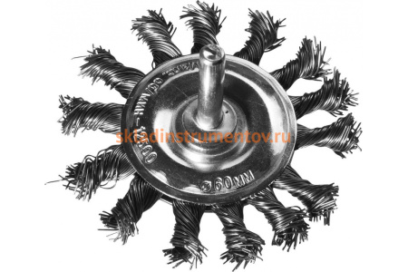 Щетка дисковая со шпилькой (75 мм; жгутированные пучки стальной проволоки 0.5 мм) DEXX 35108-075