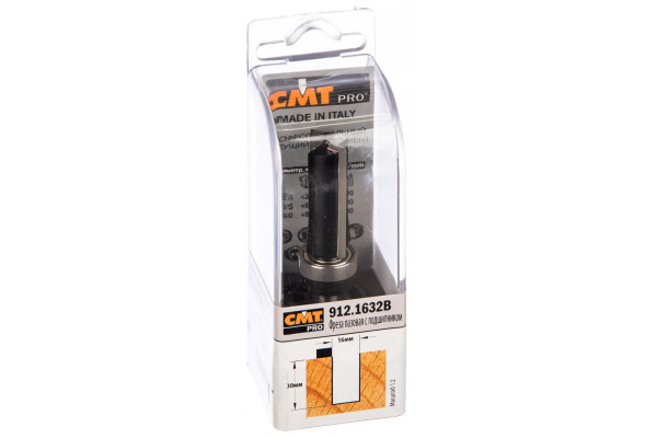 Фреза PRO обгонная с верхним подшипником (16х30х66.5 мм; S 8 мм) CMT 912.1632B