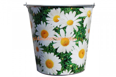 Оцинкованное ведро для непищевых продуктов на 20 литров Центроинструмент Ромашки 1041-20-3