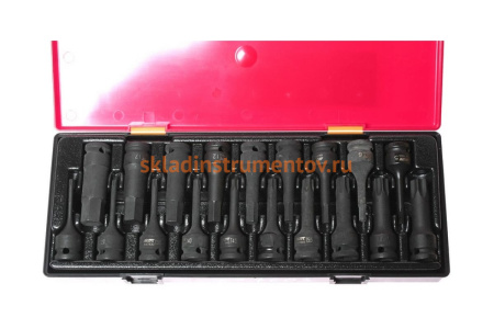 Набор ударных торцевых головок 1/2" TORX, HEX в кейсе 19шт JTC-K4191