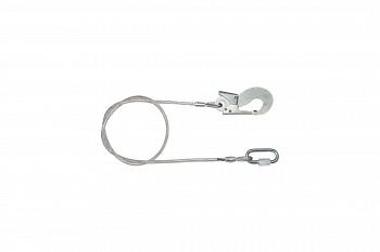 Строп из металлического троса в ПВХ оболочке 1.5 м с монтажным и соединительным карабином ПРОГРЕСС СЕФЕТИ Строп Б+Кс