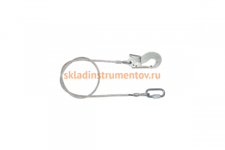 Строп из металлического троса в ПВХ оболочке 1.5 м с монтажным и соединительным карабином ПРОГРЕСС СЕФЕТИ Строп Б+Кс