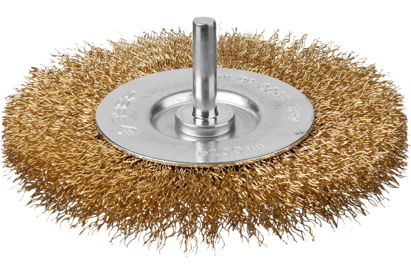 Щетка дисковая (100 мм; 0.3 мм; витая латунированная стальная проволока) для дрели ЗУБР 3520-100_z02