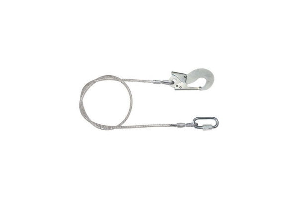 Строп из металлического троса в ПВХ оболочке 1.5 м с монтажным и соединительным карабином ПРОГРЕСС СЕФЕТИ Строп Б+Кс