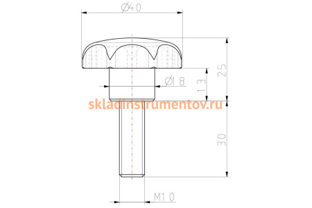 Звездообразная рукоятка KIPP K0155.410X30