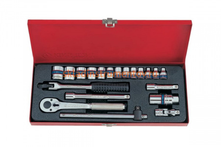 Набор торцевых головок с принадлежностями (3/8", шестигранные, 20 предметов) KING TONY 3520MR02