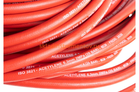 Рукав резиновый красный (6.3 мм; 1 класс) BRIMA 0005566