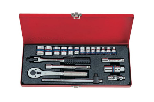 Набор торцевых головок с принадлежностями (3/8", шестигранные, 20 предметов) KING TONY 3520MR02