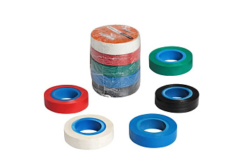 Изолента ПВХ Airline набор 5 шт. син.чёр.кр.зел. бел. 15 мм х 10 м AIT-P-07K