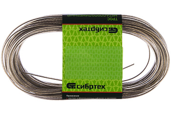 Металлополимерный трос СИБРТЕХ прозрачный ПР-2,5 47627 Металлополимерный трос СИБРТЕХ прозрачный ПР-2,5 47627