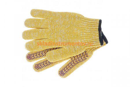 Трикотажные усиленные перчатки СИБРТЕХ гелевое ПВХ-покрытие 68180