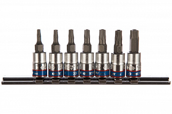 Набор торцевых насадок 1/4", TORX Т10-Т40, 37мм, 7шт KING TONY 2107PR