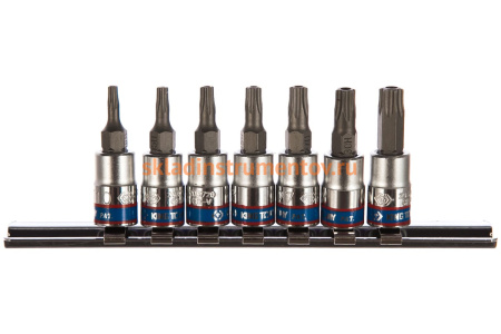 Набор торцевых насадок 1/4", TORX Т10-Т40, 37мм, 7шт KING TONY 2107PR