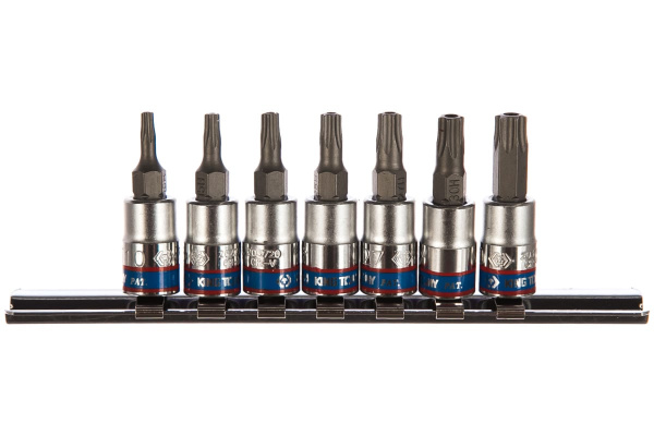 Набор торцевых насадок 1/4", TORX Т10-Т40, 37мм, 7шт KING TONY 2107PR