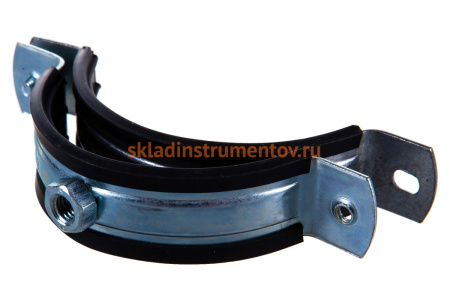 Сантехнический хомут для труб СИБРТЕХ 74-80, резиновый уплотнитель 48170