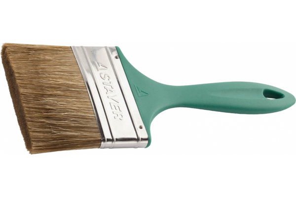 Плоская кисть STAYER Lasur Euro смешанная натуральная и искусственная щетина пластмассовая ручка 100 мм 01081-100