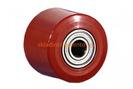 Колесо красное б/г полиуретановое без кронштейна малое для рохли (80х70 мм) MFK-TORG 104080-70