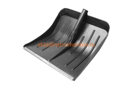 Лопата для снега СПЕЦ пластик, 428x490 мм, с оцинкованной планкой, без черенка КПБ-234217