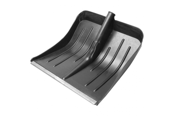 Лопата для снега СПЕЦ пластик, 428x490 мм, с оцинкованной планкой, без черенка КПБ-234217