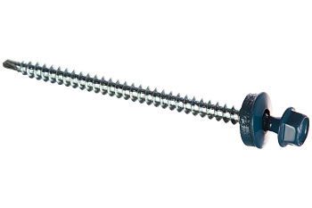 Саморезы для крепления кровель. матер. к дерев. обреш. Зубр цвет RAL 5009 "небесно-голубой", оцинк., 4,8x80мм, 140 штук 4-300315-48-080-5009