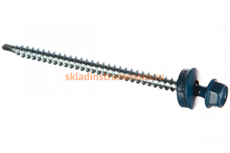 Саморезы для крепления кровель. матер. к дерев. обреш. Зубр цвет RAL 5009 "небесно-голубой", оцинк., 4,8x80мм, 140 штук 4-300315-48-080-5009