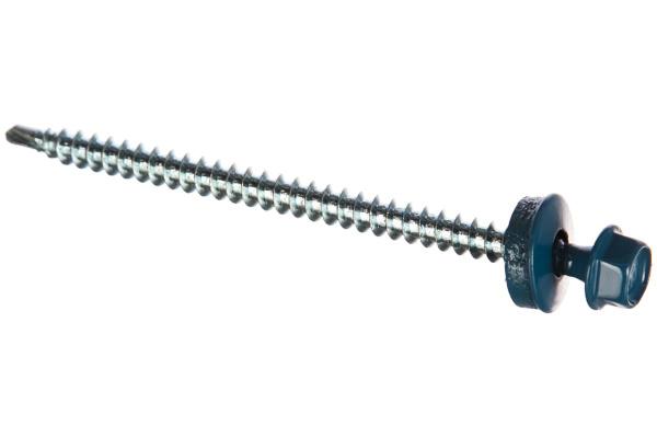 Саморезы для крепления кровель. матер. к дерев. обреш. Зубр цвет RAL 5009 "небесно-голубой", оцинк., 4,8x80мм, 140 штук 4-300315-48-080-5009