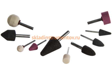 Набор абразивных мини-шарошек-насадок для дрелей (3,2/6 мм; 10 шт.) ЗУБР 35998-H10