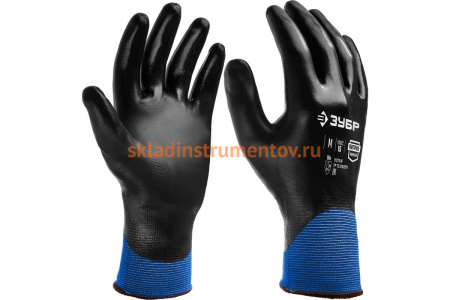 Маслобензостойкие перчатки ЗУБР Механик+ размер L, полный облив, тонкие 11279-L