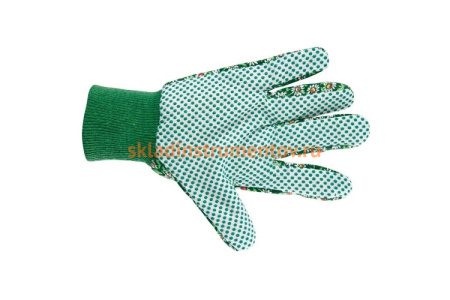 Садовые перчатки PALISAD х/б ткань с ПВХ точкой, манжет, L 67763