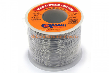 Припой (0.5 мм, 0.5 кг, Sn60/Pb40, СF10 флюс RA) ASAHI 00-00000295