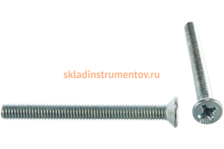 Винт Зубр DIN 965, класс прочности 8.8, оцинкованный, M6x60 мм, ТФ6, 4 шт. 4-303116-06-060