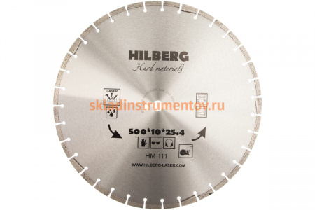Диск алмазный отрезной сегментный Hard Materials Laser (500x25.4 мм) Hilberg HM111