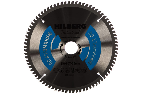 Диск пильный Industrial Алюминий (216x30 мм; 80Т) Hilberg HA216