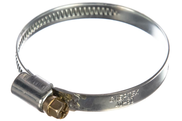 Металлические хомуты СИБРТЕХ, стандартное болтовое крепление, 40-60мм, 2шт, ширина 9мм, 47661