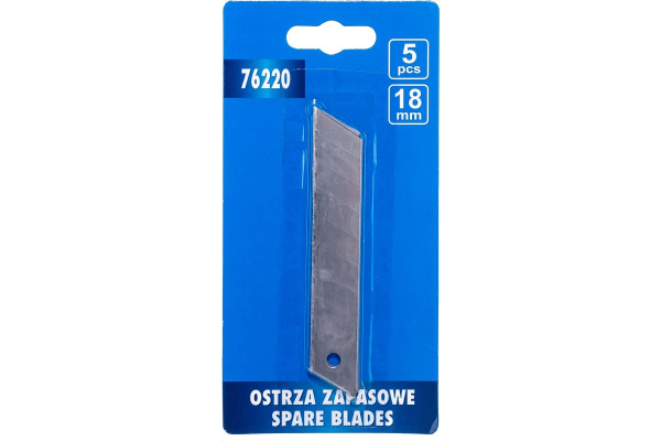 Набор лезвий 18 мм 5 шт. для ножей 76180,76181,76182,76183,76185 VOREL 76220
