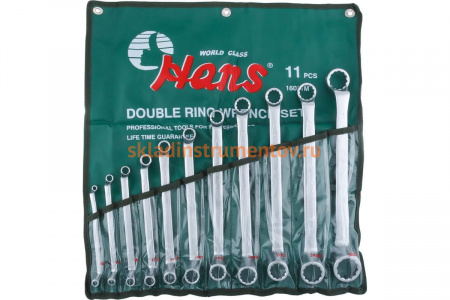 Комплект накидных ключей 75град, 6-32мм, 11шт Hans 16011M