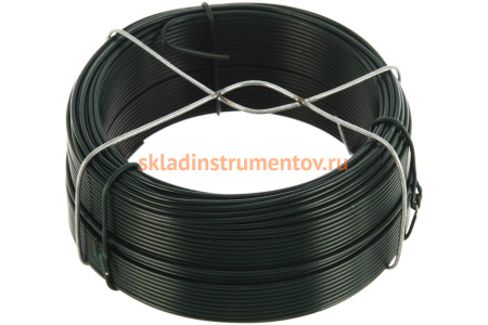 Проволока с ПВХ покрытием СИБРТЕХ зеленая 1,5мм длина 50м 47772