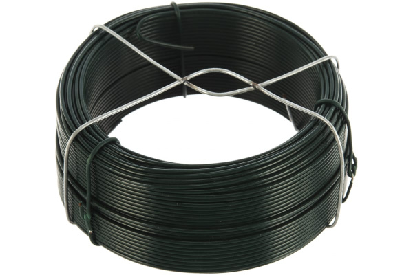 Проволока с ПВХ покрытием СИБРТЕХ зеленая 1,5мм длина 50м 47772