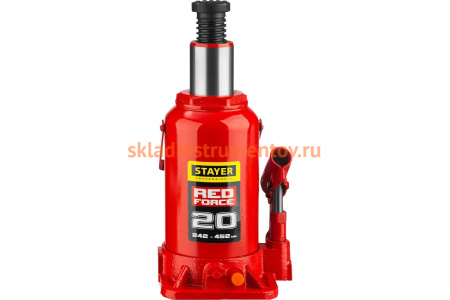 Гидравлический бутылочный домкрат STAYER Red Force, 20т 43160-20_z01