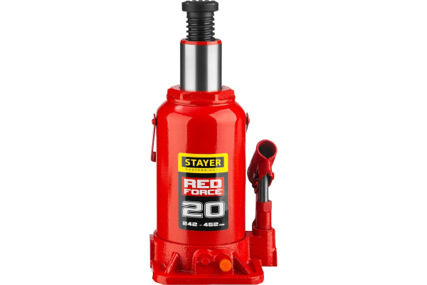 Гидравлический бутылочный домкрат STAYER Red Force, 20т 43160-20_z01