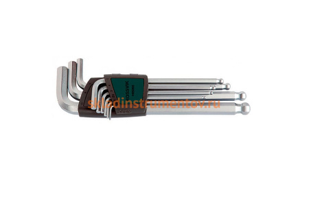 Набор шестигранных ключей ROSSVIK 9пр, длинные, с шаром H0509S