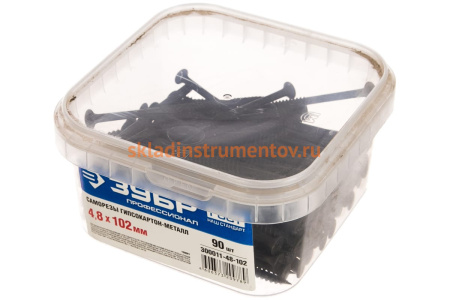 Саморезы СГМ гипсокартон-металл ЗУБР, 102 х 4.8 мм, 90 шт, фосфатированные, 300011-48-102